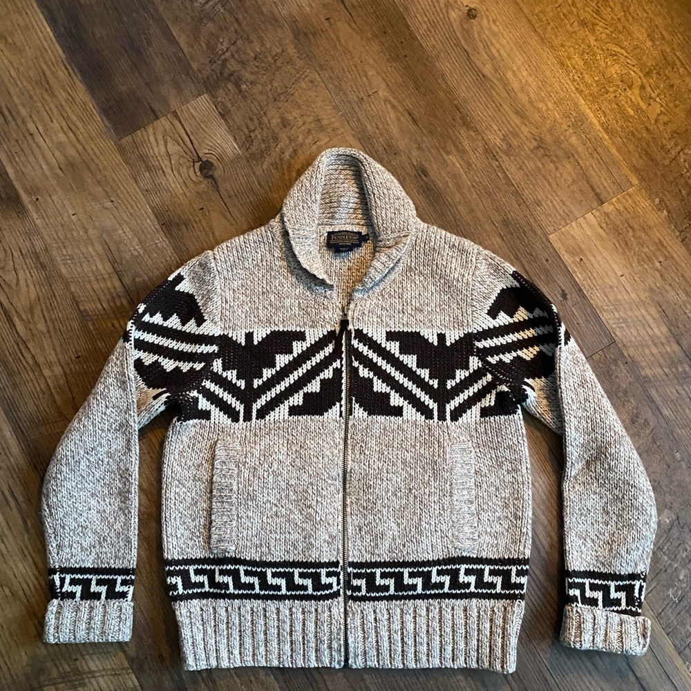 Pendleton cardigan zip sweater Big Lebowski style like new S